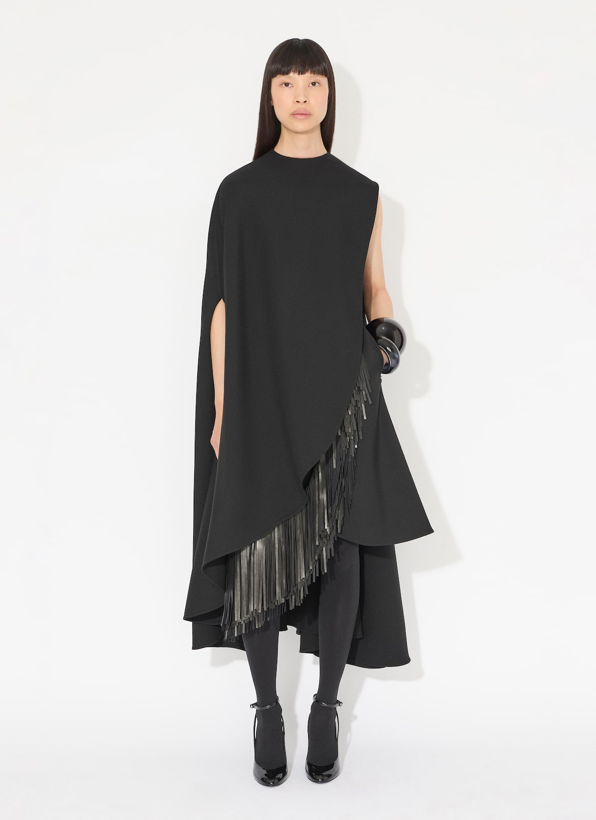 DOUBLE GABARDINE WOOL CAPE ALAÏA  DOUBLE GABARDINE WOOL CAPE